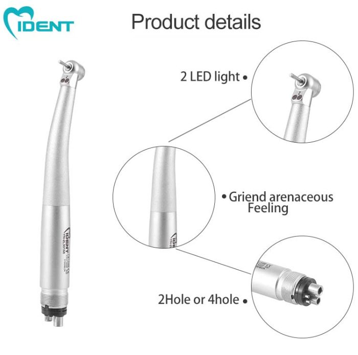 Dental Mini Head Children two LED Dental Push Button High Speed Handpiece Dental Turbine for polish tool YN-2L301M1 - Image 2