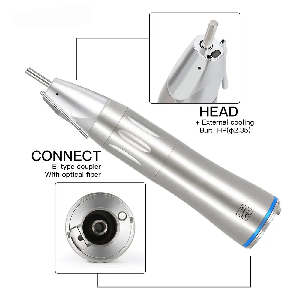 HEAD 1: 1 Inner Waterway Optical Fiber Dental Straight Low Speed Handpiece with Welded Water Pipe - Image 2