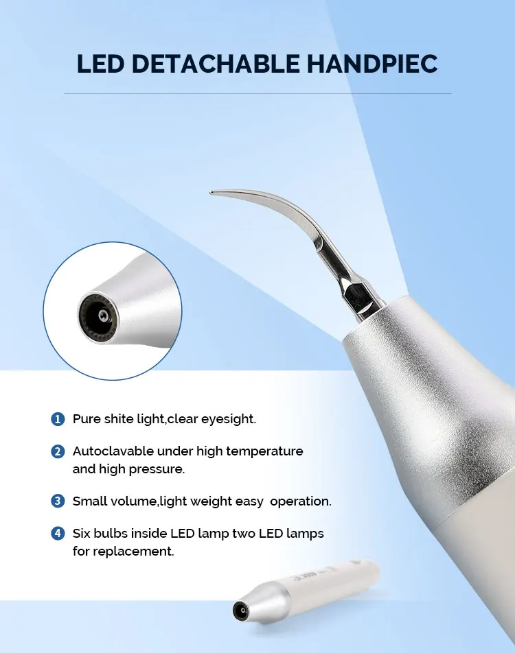 Dental Portable Oral Teeth Perio Cleaner Scaling with LED Handpiece Dental Ultrasonic Scaler LED DETACHABLE HANDPIEC 1