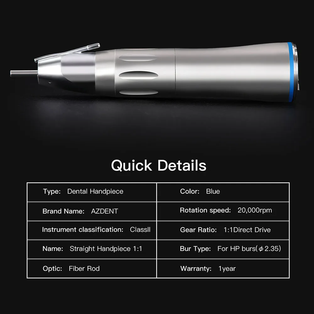 1: 1 Inner Waterway Optical Fiber Dental Straight Low Speed Handpiece with Welded Water Pipe Quick Details 1