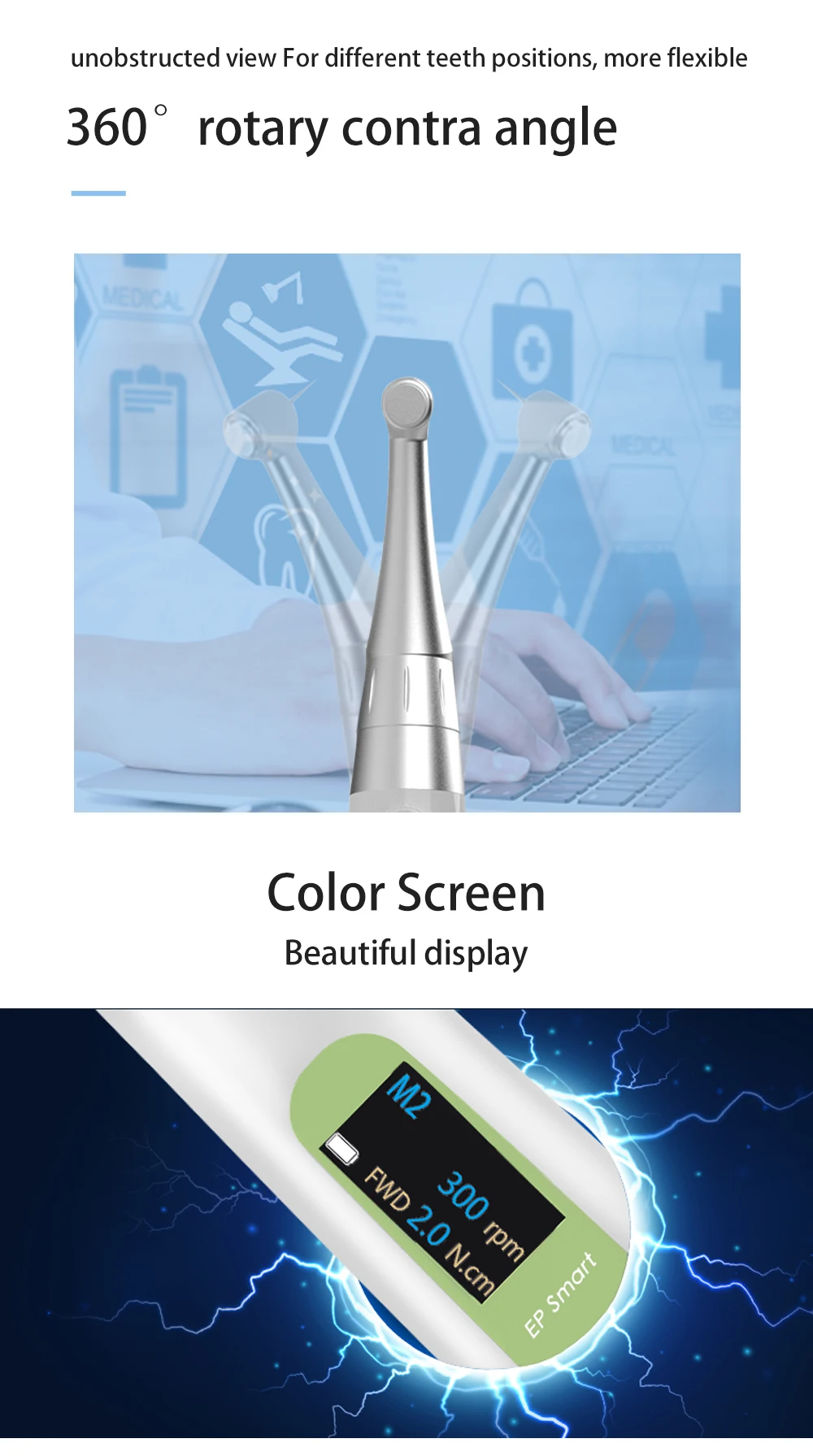2 In 1 Dental Wireless Endo Motor Built In Apex Locator Root Canal Treatment Reciprocating EP-Smart Dental Endodontics C4