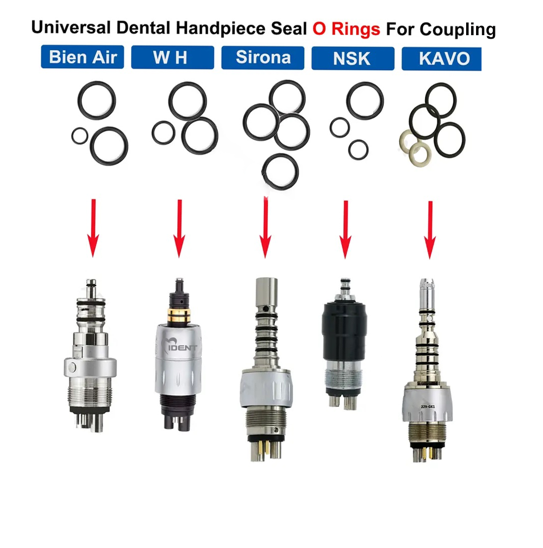 Dental Handpiece Coupler Seal O Rings For Kavo Multiflex NSK WH SIRONA Bein-Air Coupling Anti-Oil Dental Handpiece Accessories Ring0