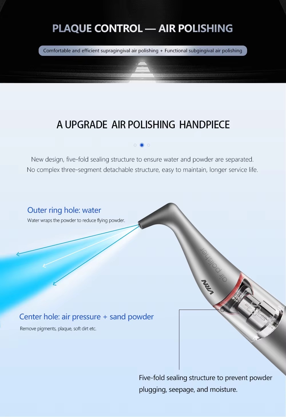 Dental Equipment Ultrasonic Piezo Scaler & Air Polisher Two in One Periodontal Therapy System for Cleaning Whitening WeChat8d4dd339a68adce32177bd0e63b9e548