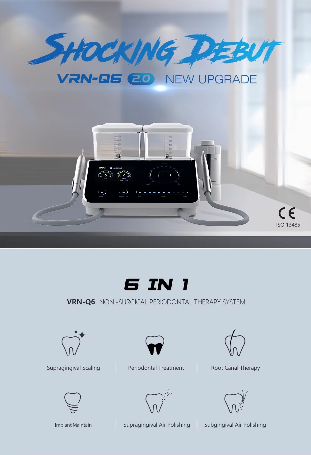 Dental Equipment Ultrasonic Piezo Scaler & Air Polisher Two in One Periodontal Therapy System for Cleaning Whitening WeChated1a19369d7e2fbe71b05f9b857df759