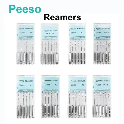 6Pcs/Box Dental Peeso Reamers 28mm/32mm Engine Use Endodontic Reamers Drill Burs Peeso Reamers Largo Drills Endo Files