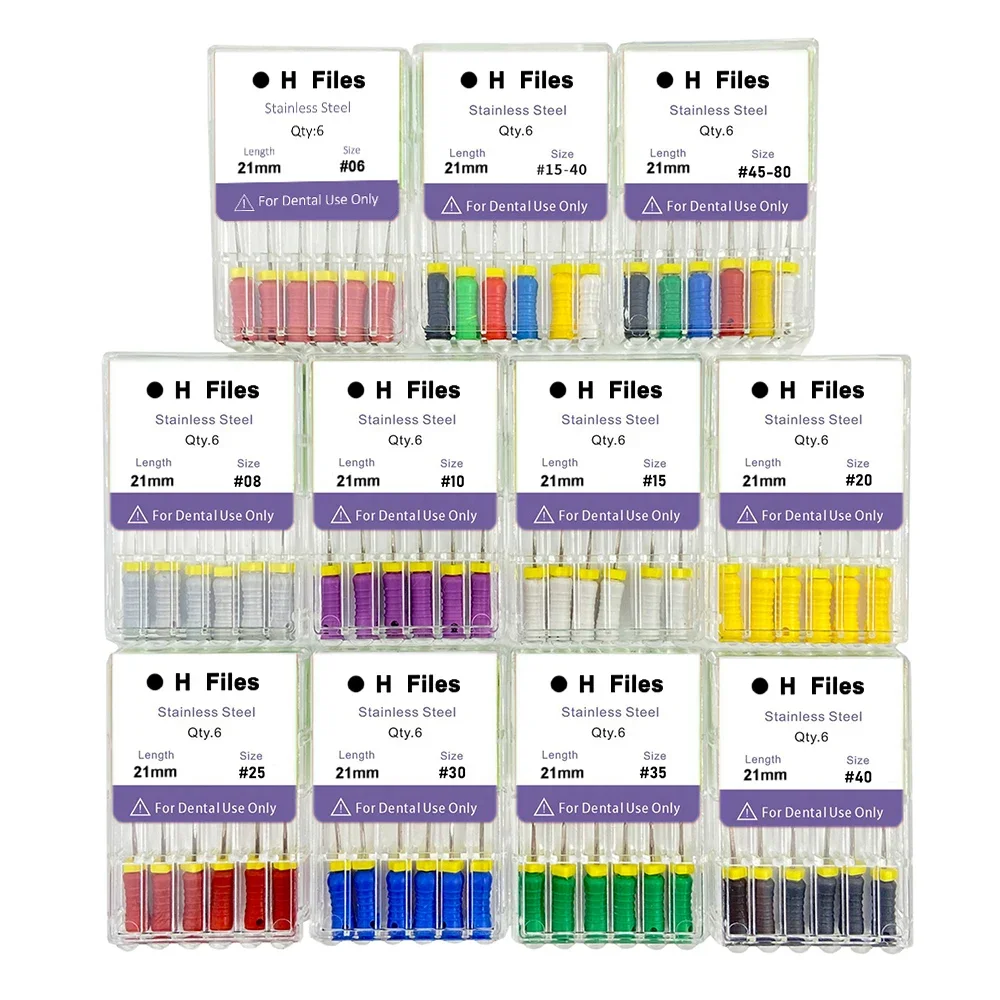 kf-Sd9bd01e716ee4d5b80c5e0325940c6ffG 10 Boxes/Pack Dental Hand Use H Files 21cm 25mm Stainless Steel Endodontic Root Canal File Dental Dentistry Treatment Tools - Image 5