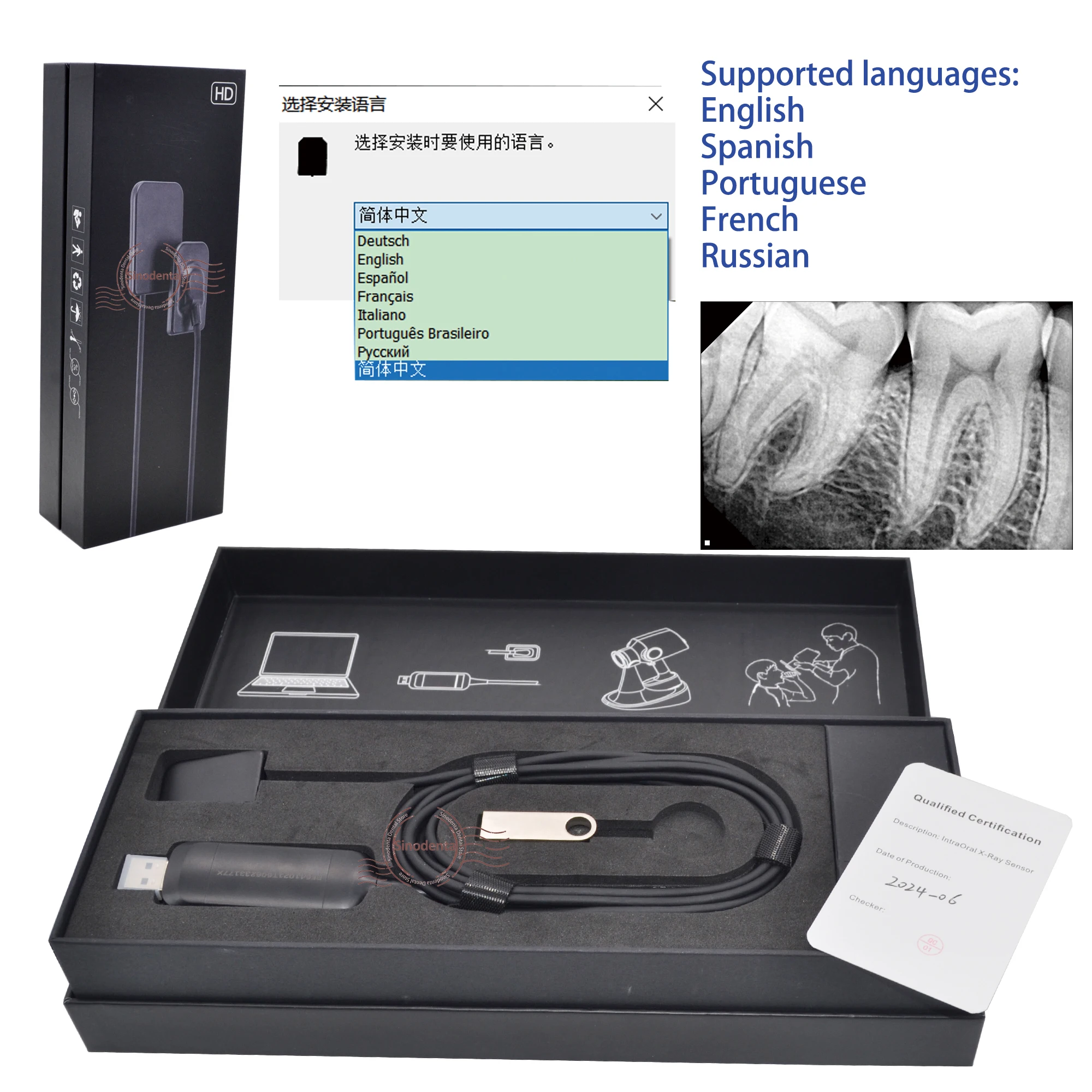 kf-S3cd28db7aeeb49b6b8faf4eb485b5de3G 2024 Hot Sale RVG Dental Sensor with Holder Faster/Recycle/Durable USB Dental X Ray Sensor IntraOral Camera Digital RVG Sensor - Image 5